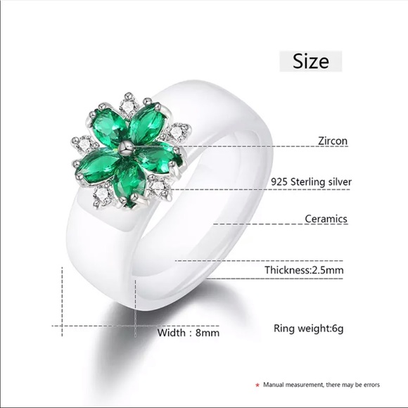 Size 7❗️White ceramic pink zirconia ring - Picture 6 of 8